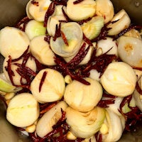 onions and chilies in a pan